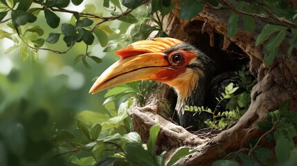 Obraz premium Generic Hornbill Nesting Perspective 9it2h2h Jungle