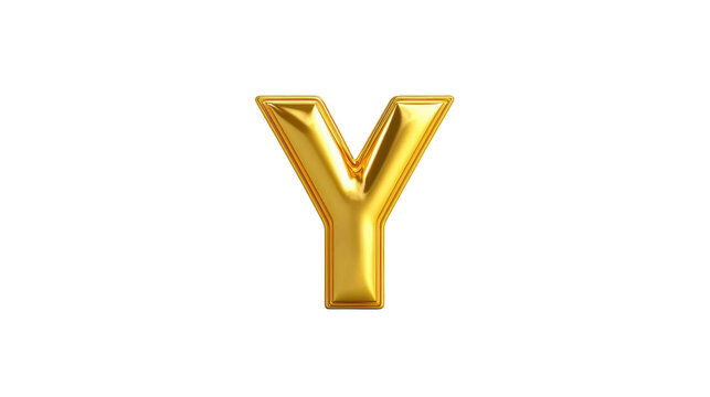 Luxurious gold letter y on black background, a striking visual for modern design and branding