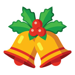 Christmas bells clipart on white background 