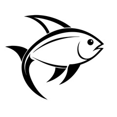 Obraz premium fish outline vector illustration