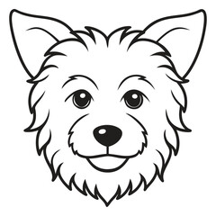 Coloring Page Outline of Cute Dog