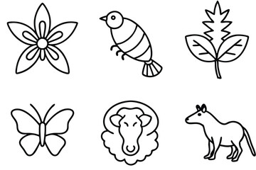 Biodiversity symbol line art organic shapes celebrate nature
