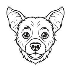 Coloring Page Outline of Cute Dog