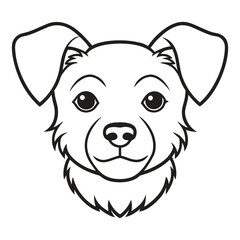 Coloring Page Outline of Cute Dog