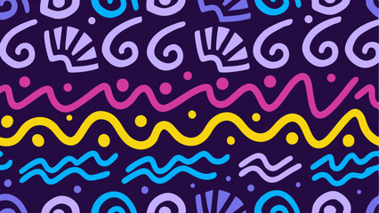 Memphis geometric seamless pattern. Cute kid doodle design. 4