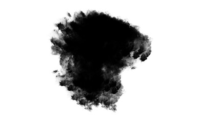 Dark Ink brush stock isolated on transparent background, PNG file