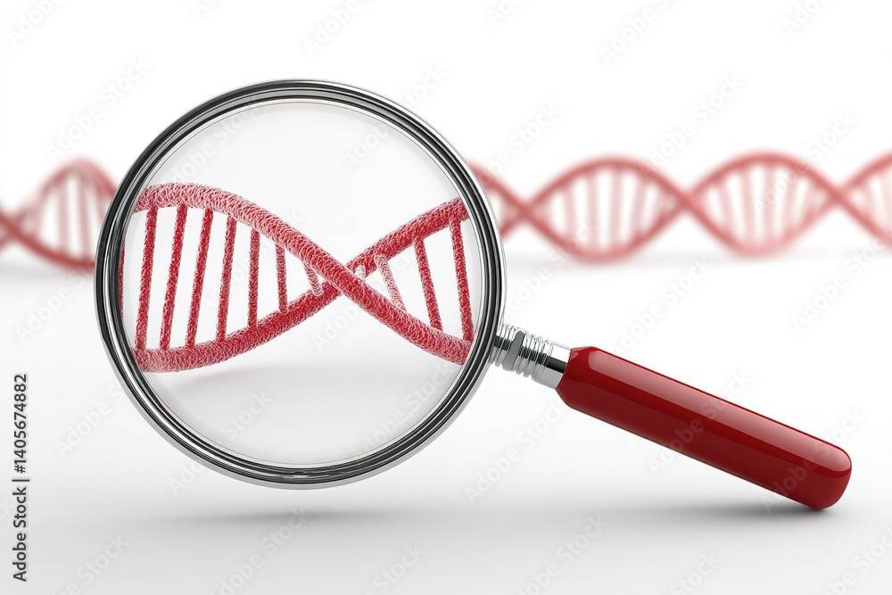 Poster understanding dna structures with a magnifying glass in a scientific exploration