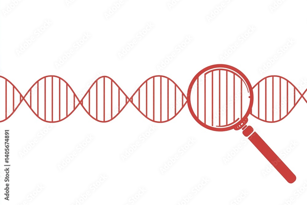 Poster exploring the structure of dna with a magnifying glass to enhance genetic understanding