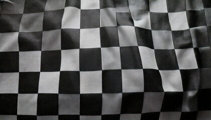 Black and white checkered fabric texture background design element for projects