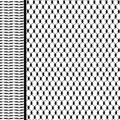 Black and whited pattern keffiyeh palestine scarf design