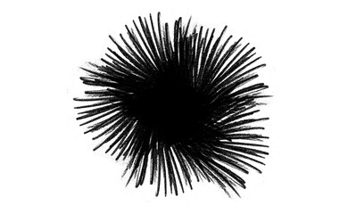 Dark Ink brush stock isolated on transparent background, PNG file