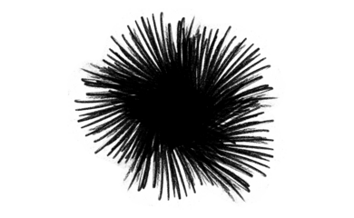 Dark Ink brush stock isolated on transparent background, PNG file