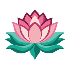 Minimalist Water Lily Lotus Flower Vector Illustration Art Design