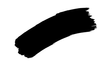 Dark Ink brush stock isolated on transparent background, PNG file