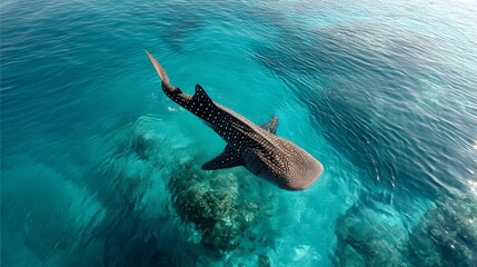 Obraz premium Generic Whale Shark Overview Gliding 9it2h2h Through