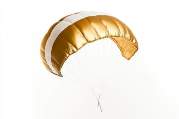 Golden parachute against white background
