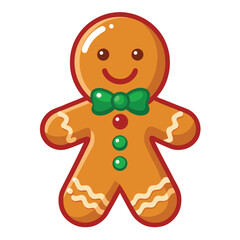 Christmas gingerbread cookies clipart on white background 