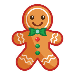 Christmas gingerbread cookies clipart on white background 