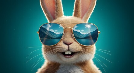 Cool Bunny in Aviator Sunglasses: A Playful, Scenic Portrait