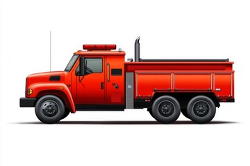 Red fire truck, side view
