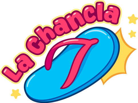 La Chancla ("The slipper" in Spanish) funny flip flop cartoon. Mexican parenting meme, Vector clipart illustration.
