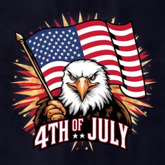 American flag with eagle bird