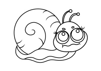 Cute cartoon snail coloring page for kids' fun and creativity