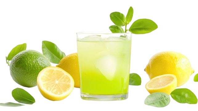 Refreshing glass of lemonade with lemon slice, summer delight refreshing