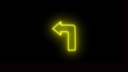 Neon arrow icon background. glowing neon arrow direction.