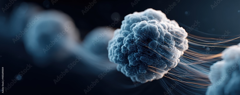 Poster abstract close-up of dynamic cloud formation in dark atmosphere