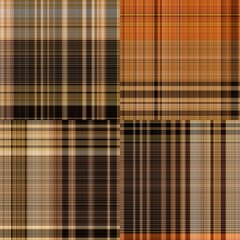 Warm fall gingham tartan check seamless pattern. Woven classic variegated ombre check texture with fabric effect. Repeatable tile for fashion and home decor soft furnishing design. 