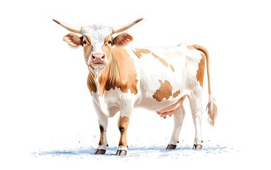 Cow Portrait on White