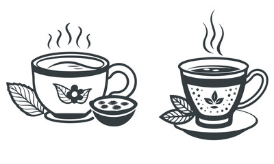 Tea and coffee cup set icon