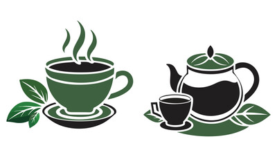 Tea and coffee cup set icon