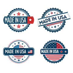 Obraz premium Made in USA,Label Stamp Logo,and badge labe design,american product emblem,Patriotic logo or stamp