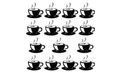 Tea and coffee cup set icon