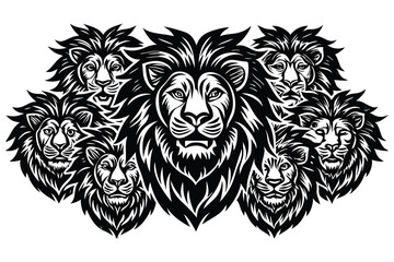 Line Face silhouette vector art illustration.