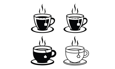 Tea and coffee cup set icon