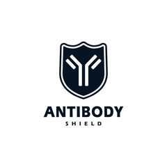 Shield and Antibody Logo Vector Design