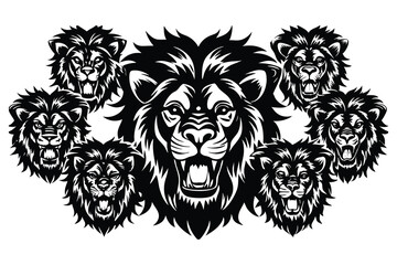 Line Face silhouette vector art illustration.