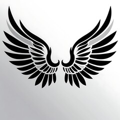 Obraz premium A stylized, professional graphic design featuring a majestic winged symbol with a bold