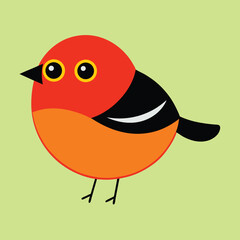 American Robin Vector Art Illustration | Colorful Robin Bird Design