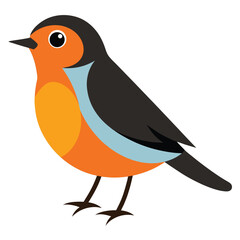 American Robin Vector Art Illustration | Colorful Robin Bird Design