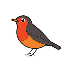 American Robin Vector Art Illustration | Colorful Robin Bird Design