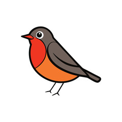 American Robin Vector Art Illustration | Colorful Robin Bird Design