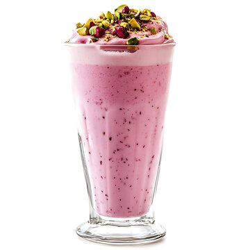A Chilled Glass of Rose-Flavored Rooh Afza Milkshake for Refreshing Taste