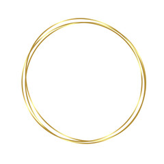 Gold frame circle random shape object for isolated on white background