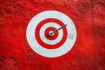 Target nailed to a red wall