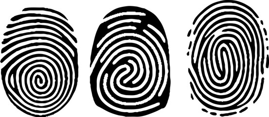 Collection of different outline fingerprints. 