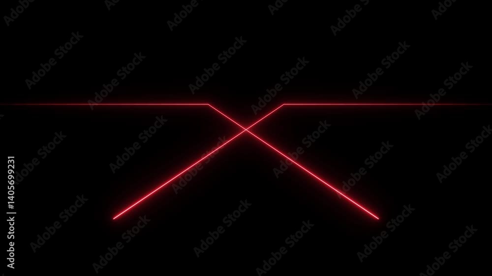 Poster a sleek neon line icon animates with smooth motion, glowing brightly as lines trace the shape, loopi